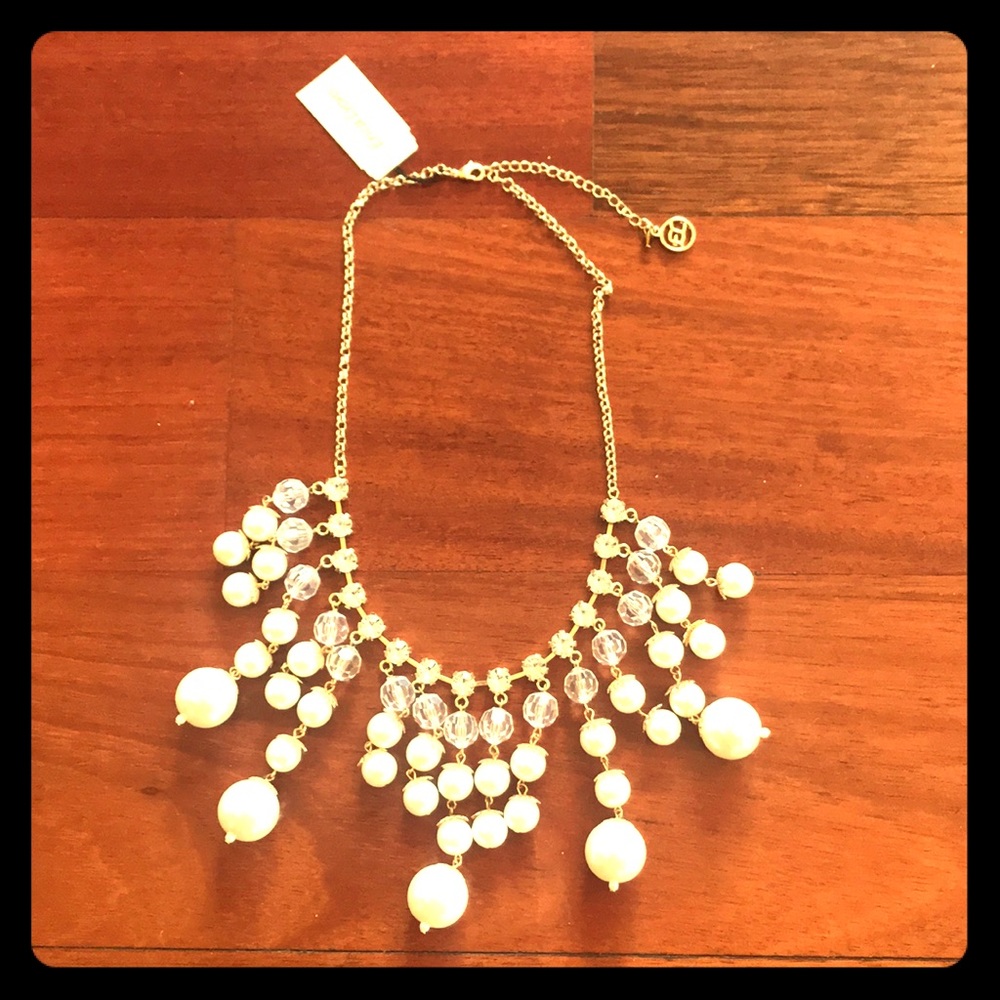NWT Erica Lyons Faux Diamond/ Pearl Necklace